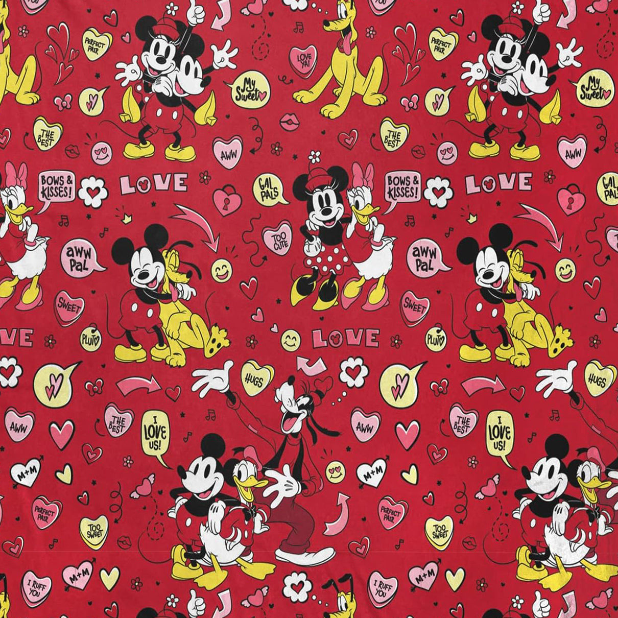 Northwest Mickey Mouse Silk Touch Throw Blanket, 50" x 70", I Love Us