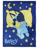 Bluey Blanket Sleepy Blue Night Soft Plush Micro Raschel Throw 46" X 60"
