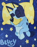 Bluey Blanket Sleepy Blue Night Soft Plush Micro Raschel Throw 46" X 60"