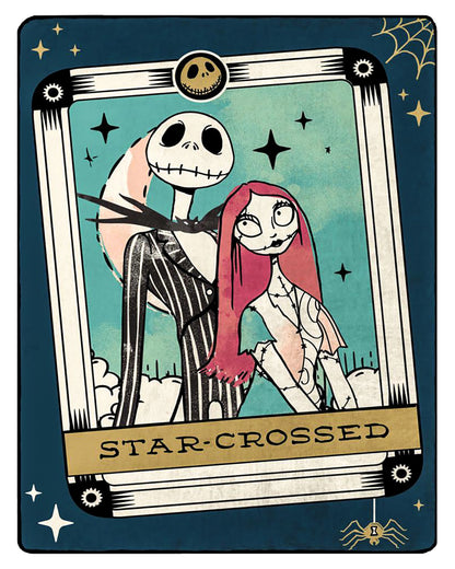 Disney Nightmare Before Christmas Blanket Star Crossed Tarot Card Throw 50"X 70"