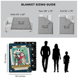 Disney Nightmare Before Christmas Blanket Star Crossed Tarot Card Throw 50"X 70"