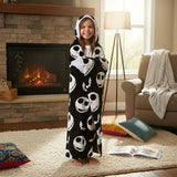 Disney Nightmare Before Christmas Kids Jack Skellington Hooded Throw 40"X 50"