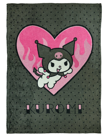 Sanrio Hello Kitty Kuromi Blanket Wild At Heart Fleece Throw 45"X60"