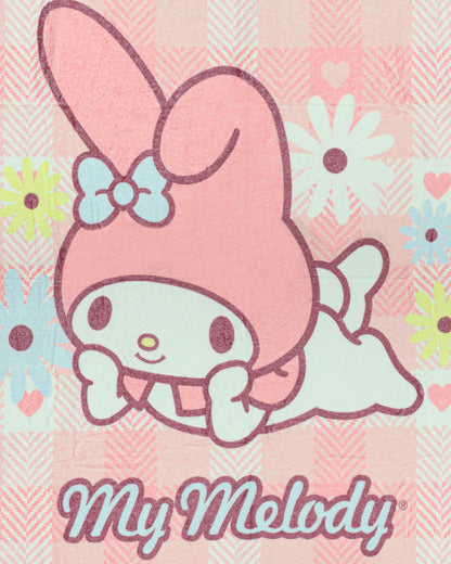 Sanrio Hello Kitty and Friends Blanket My Melody Pink Buffalo Plaid Throw 46"X60"