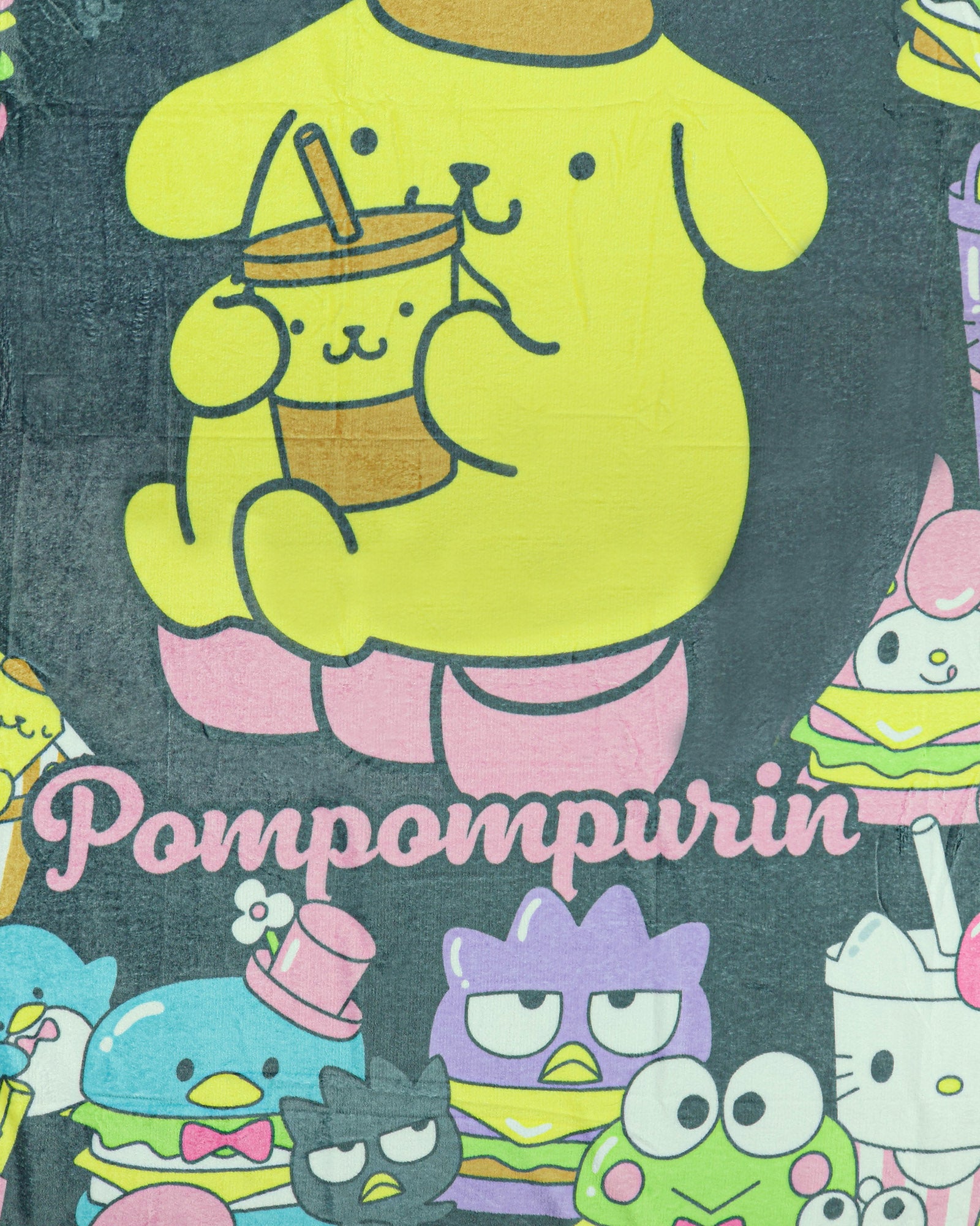 Sanrio Hello Kitty and Friends Blanket Pompompurin Snack Time Fleece Throw 46"X60"