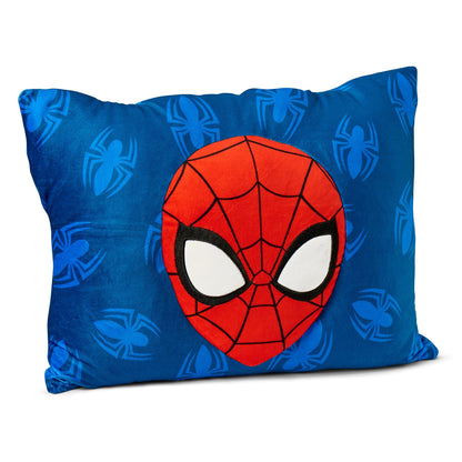 NORTHWEST Marvel Spider-Man Web All Over Silk Touch Throw Blanket 50" x 60" with 3D Plush Pocket Pillow 14" x 20", Spiderman Blanket and Pillow Set for Boys and Girls
