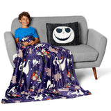 Disney Nightmare Before Christmas, Jump Scare, Silk Touch Throw Blanket, 50 x 60 inches with Plush Pocket Pillow, 14 x 20 inches