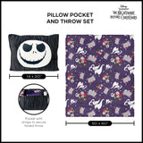 Disney Nightmare Before Christmas, Jump Scare, Silk Touch Throw Blanket, 50 x 60 inches with Plush Pocket Pillow, 14 x 20 inches
