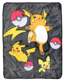 Pokemon Pikachu Evolutions Throw Blanket 46" x 60" Soft Fleece Throw Blanket