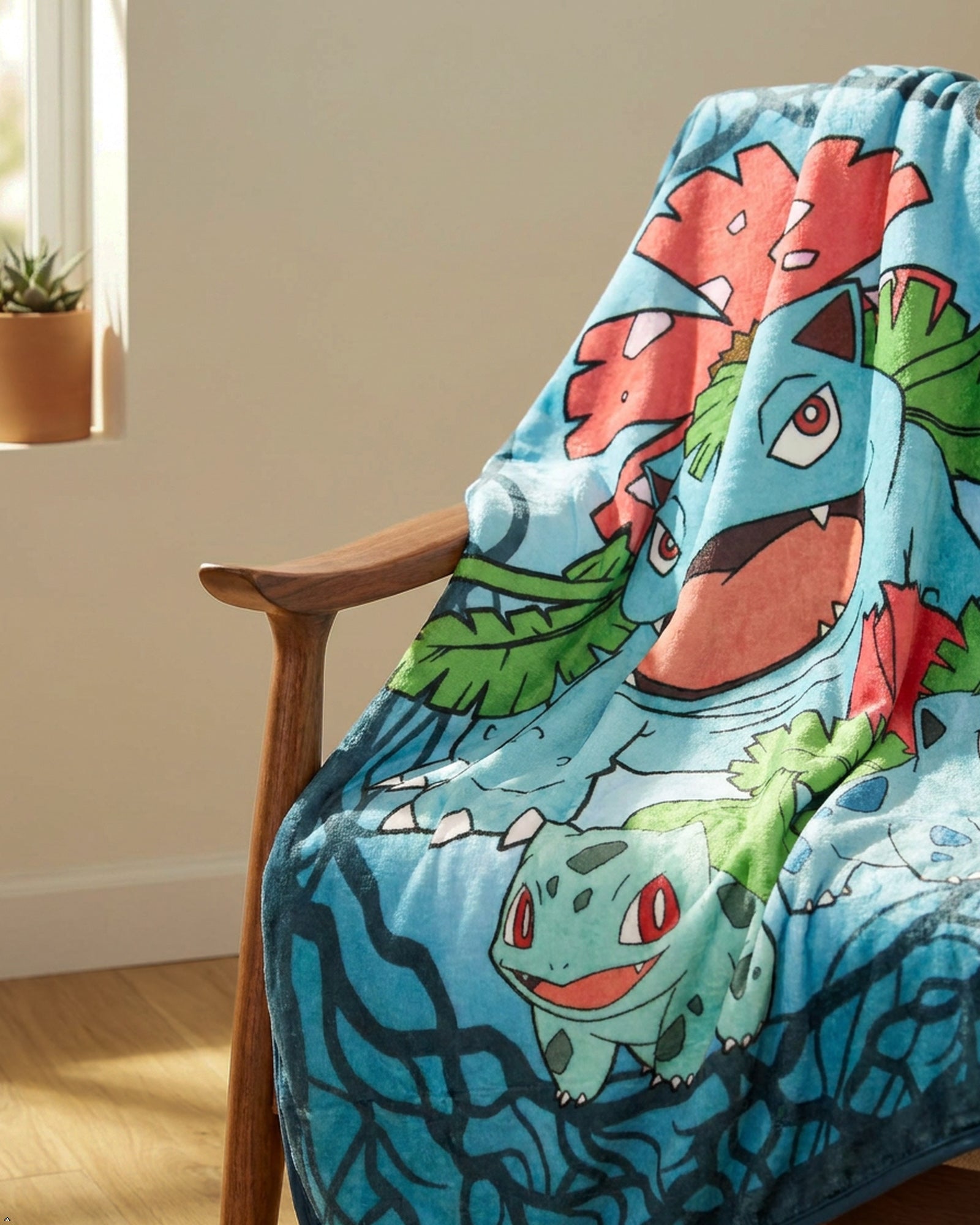 Pokemon Bulbasaur Evolutions Throw Blanket 46" x 60" Soft Fleece Throw Blanket