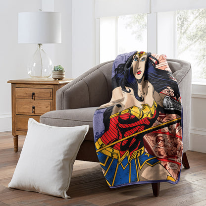 DC Comics Wonder Woman Action Comic Pages 46"x60" Fleece Throw Blanket