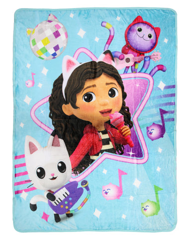 Gabby's Dollhouse Gabby Cats Concert 46"x60" Cute Soft Fleece Throw Blanket