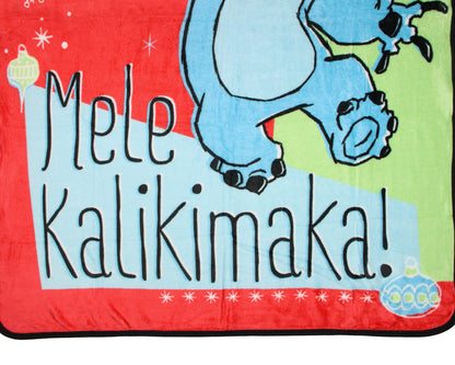 Disney Stitch Mele Kalikimaka Throw Blanket 46" x 60" Soft Fleece Throw Blanket