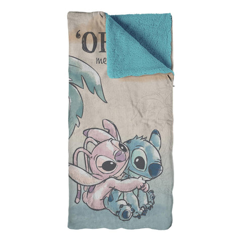 Disney Stitch and Angel Ohana Means Family Slumber Bag Zip Up Blanket