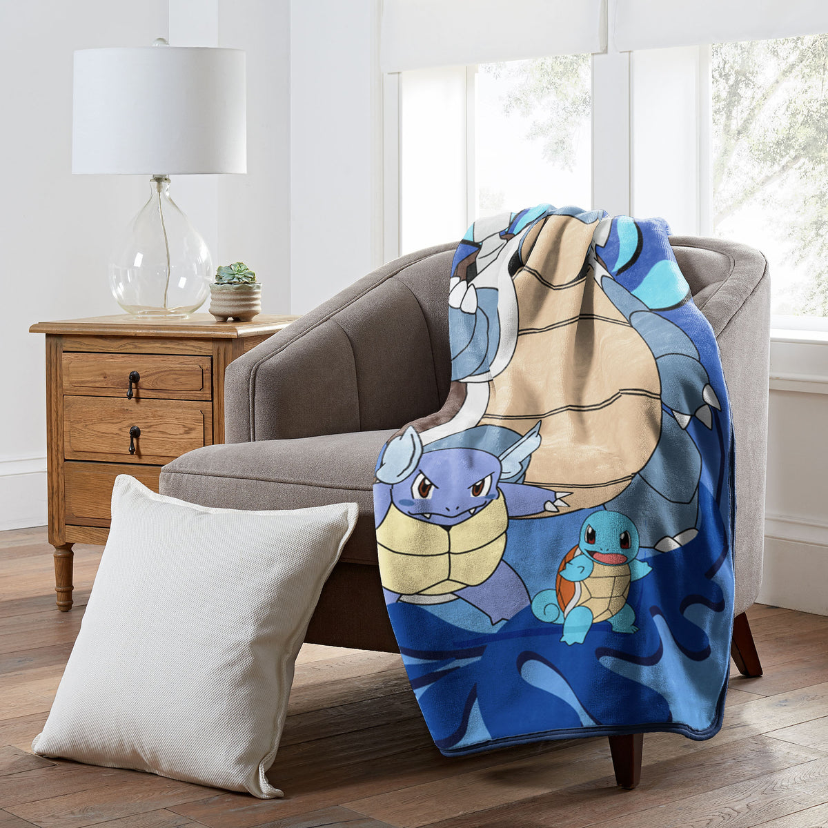 Pokemon Squirtle Evolutions Throw Blanket 46" x 60" Soft Fleece Throw Blanket