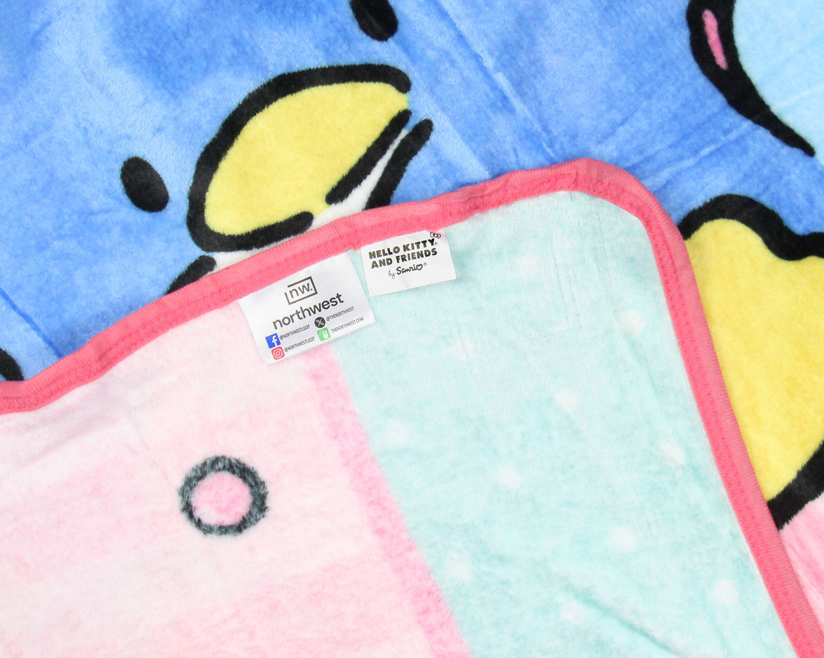 Sanrio Hello Kitty and Friends Tuxedo Sam and Chip 46"x60" Soft Fleece Throw Blanket
