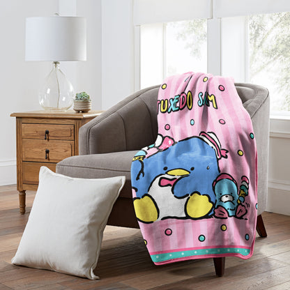 Sanrio Hello Kitty and Friends Tuxedo Sam and Chip 46"x60" Soft Fleece Throw Blanket