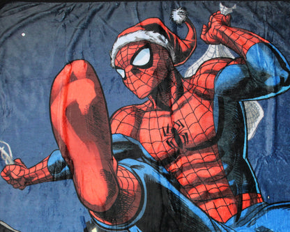Marvel Comics Spider-Man Christmas Spidey Santa 46"x60" Fleece Throw Blanket