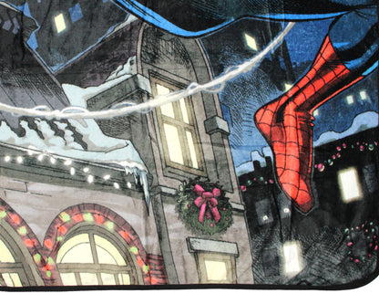 Marvel Comics Spider-Man Christmas Spidey Santa 46"x60" Fleece Throw Blanket