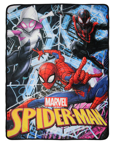 Marvel Comics Spider-Man Peter Gwen Miles Spiderverse Throw Blanket 46" x 60"