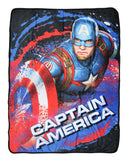 Marvel Comics Captain America Shield Avengers 46"x60" Fleece Throw Blanket