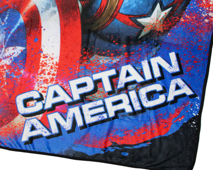 Marvel Comics Captain America Shield Avengers 46"x60" Fleece Throw Blanket