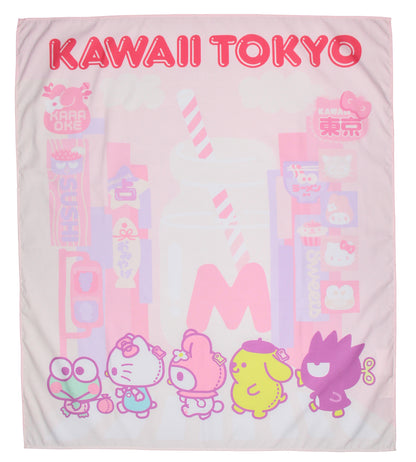 Sanrio Hello Kitty and Friends Tokyo City Tapestry Wall Hanging Art Home Decor 40"x34"