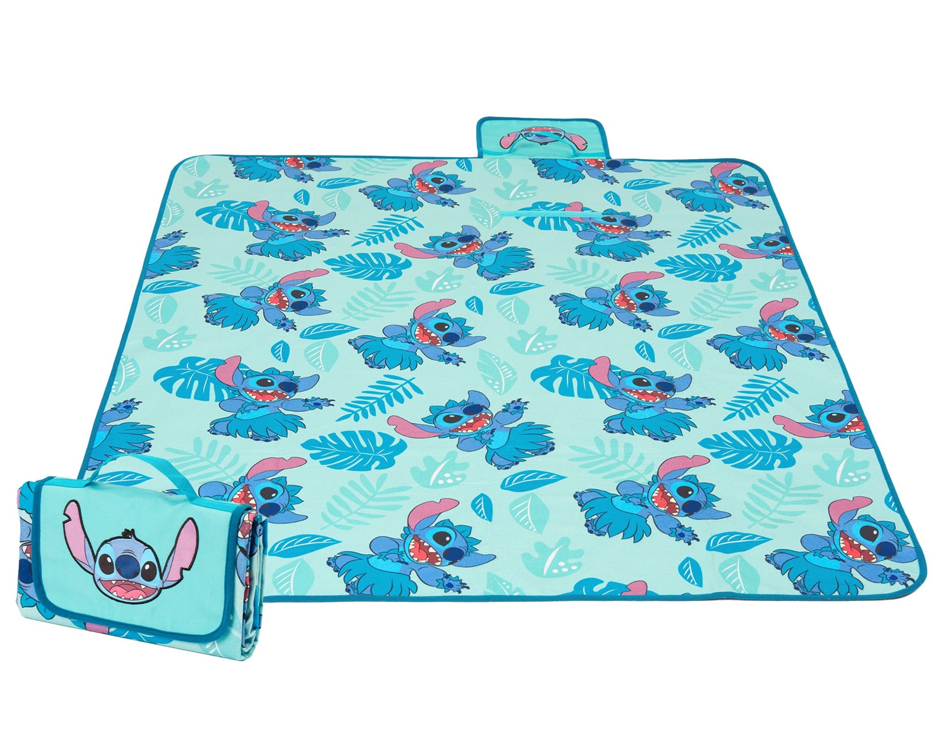 Disney Stitch Blanket Hula Dance Tropic Leafs Outdoor Picnic throw 50" X 60"