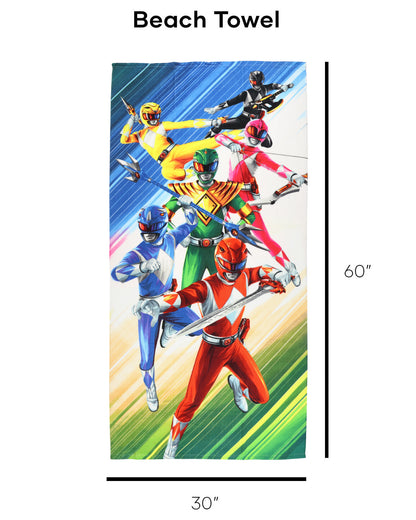Power Rangers Beach Towel Mighty Morphin In Action 30"x60"