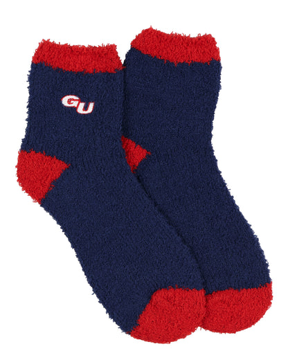 University Collegiate Socks Logo Design Adult Fuzzy Quarter Crew Sock