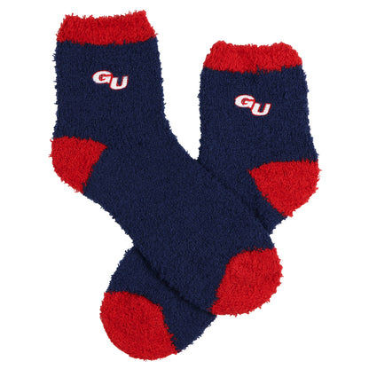 University Collegiate Socks Logo Design Adult Fuzzy Quarter Crew Sock