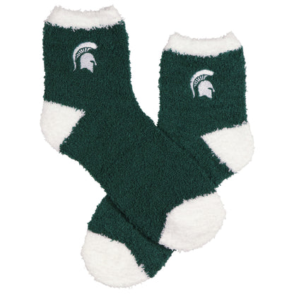 University Collegiate Socks Logo Design Adult Fuzzy Quarter Crew Sock