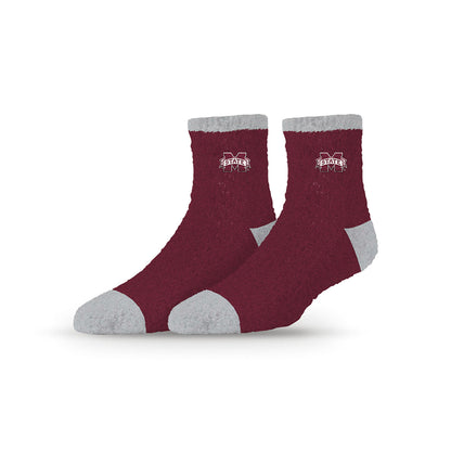 University Collegiate Socks Logo Design Adult Fuzzy Quarter Crew Sock