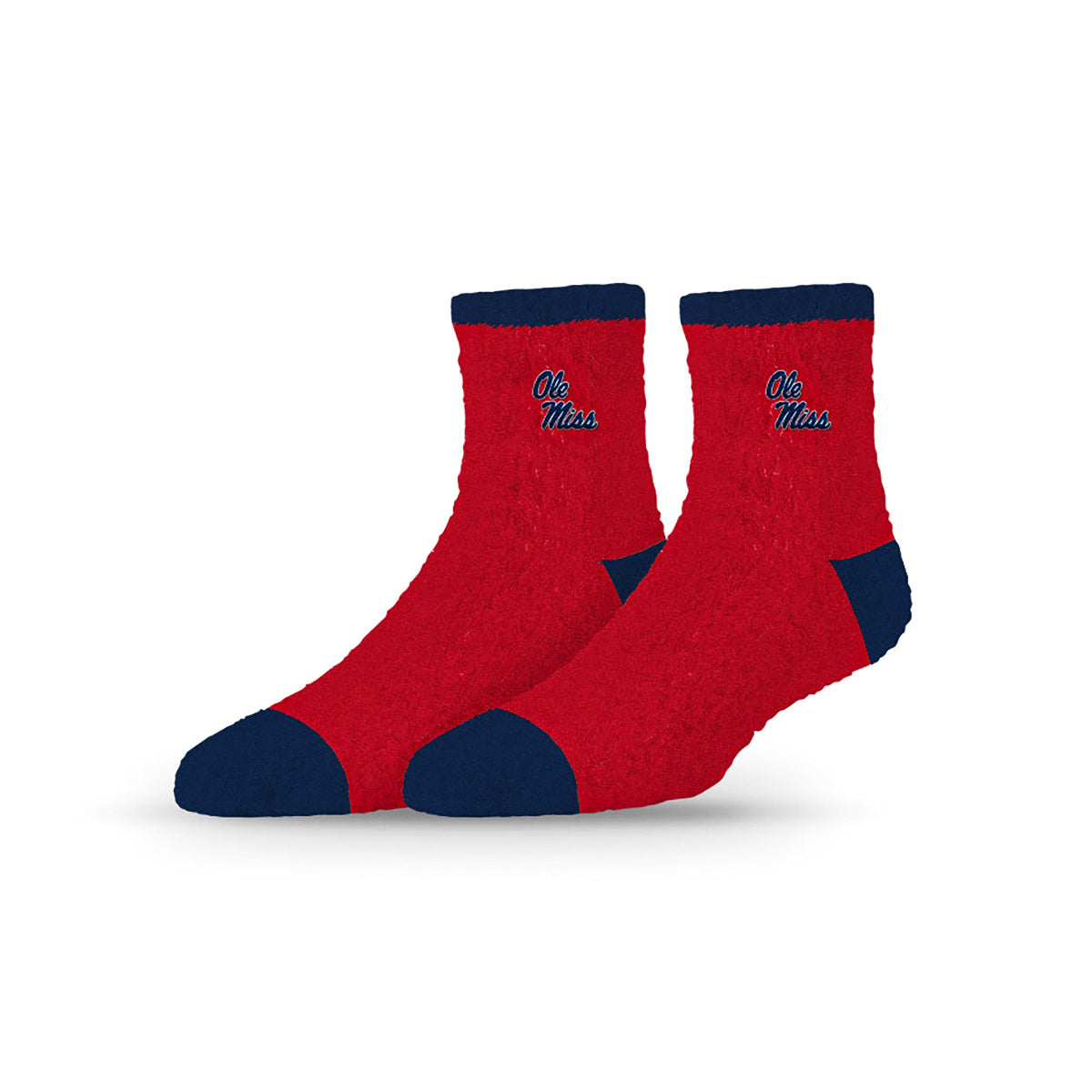 University Collegiate Socks Logo Design Adult Fuzzy Quarter Crew Sock