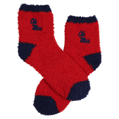 University Collegiate Socks Logo Design Adult Fuzzy Quarter Crew Sock