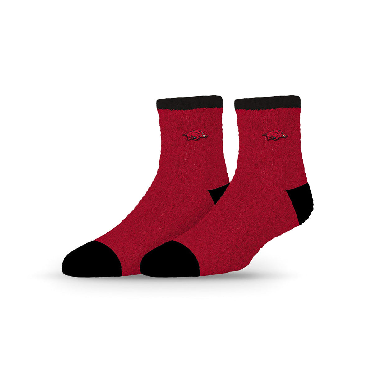 University Collegiate Socks Logo Design Adult Fuzzy Quarter Crew Sock