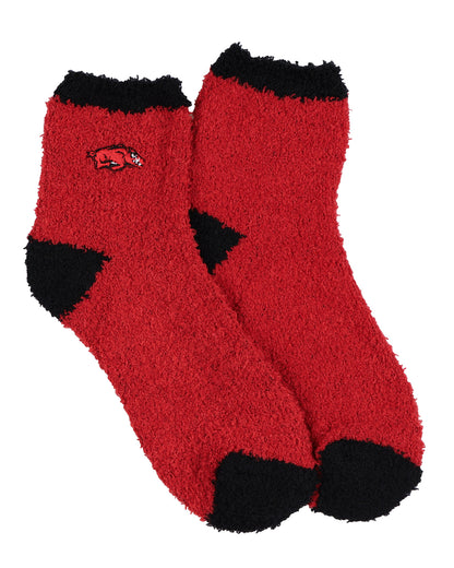 University Collegiate Socks Logo Design Adult Fuzzy Quarter Crew Sock
