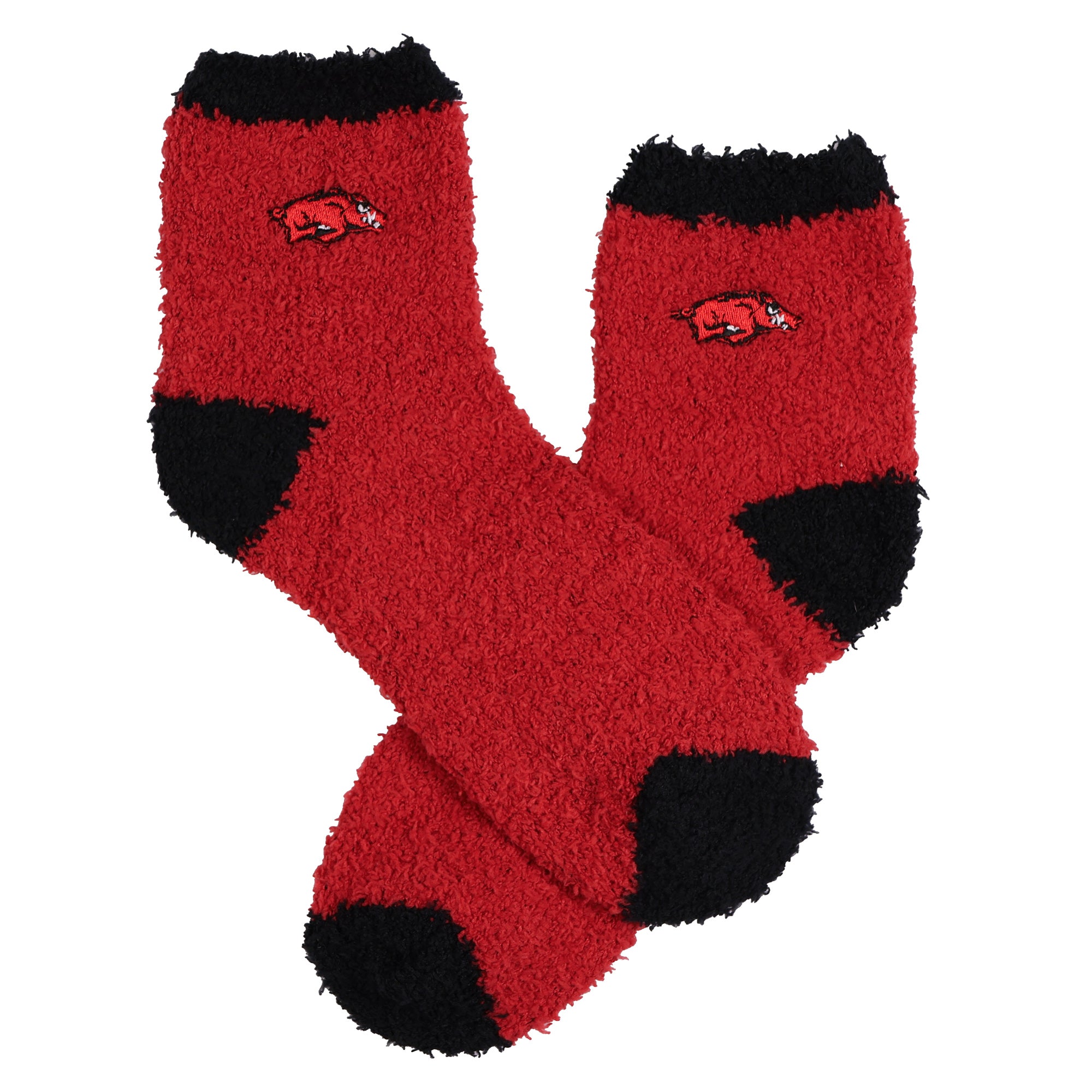 University Collegiate Socks Logo Design Adult Fuzzy Quarter Crew Sock