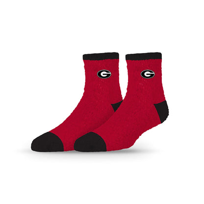 University Collegiate Socks Logo Design Adult Fuzzy Quarter Crew Sock