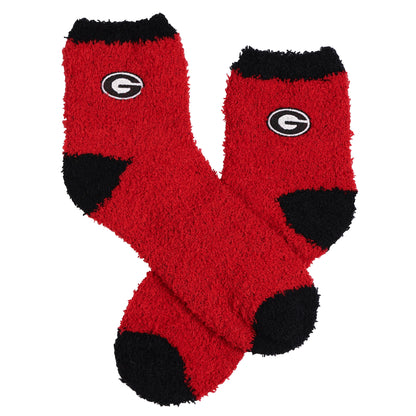 University Collegiate Socks Logo Design Adult Fuzzy Quarter Crew Sock