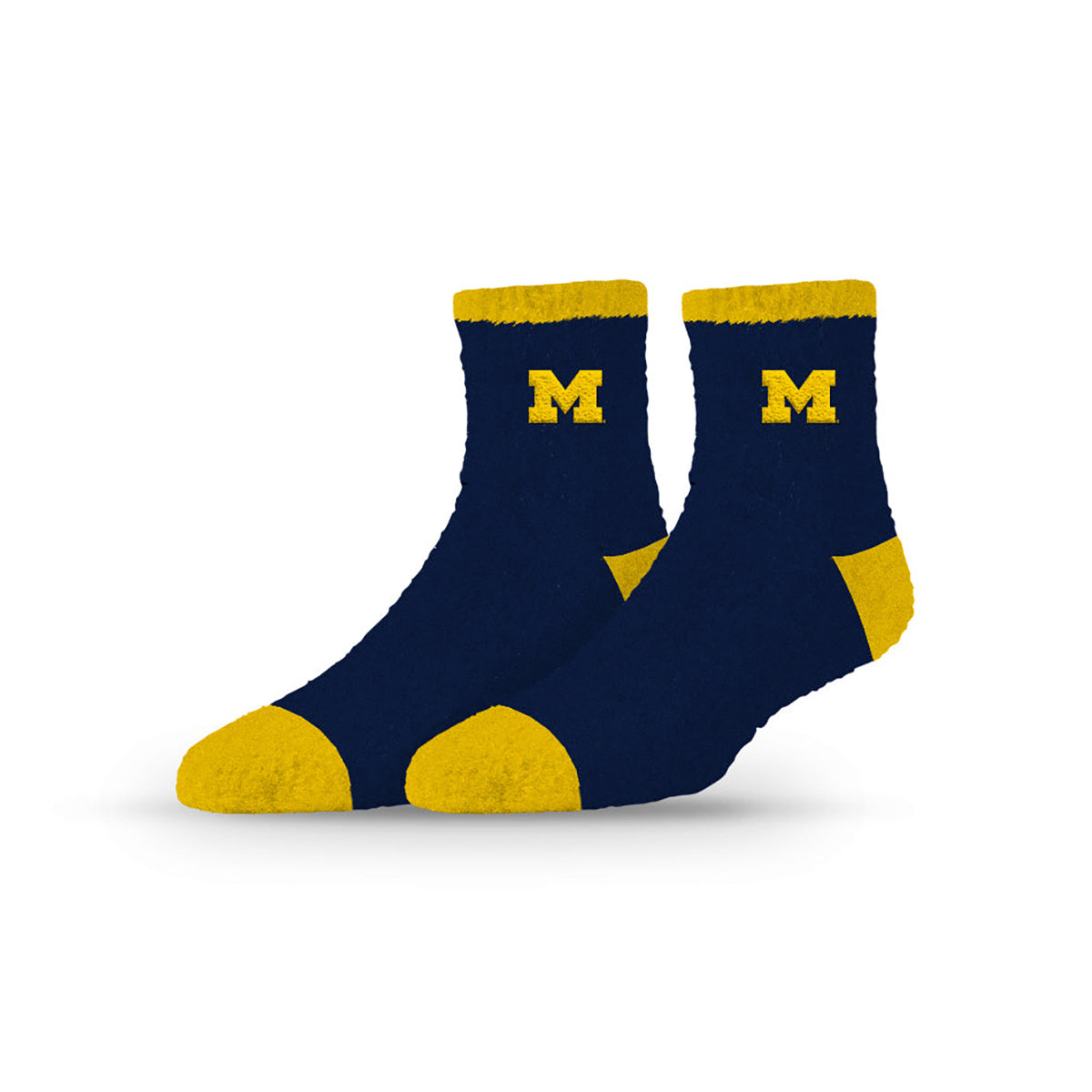 University Collegiate Socks Logo Design Adult Fuzzy Quarter Crew Sock
