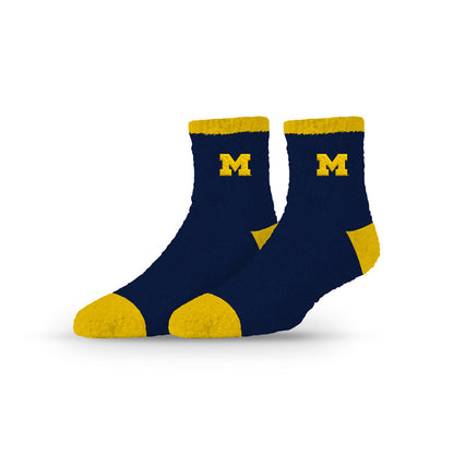 University Collegiate Socks Logo Design Adult Fuzzy Quarter Crew Sock