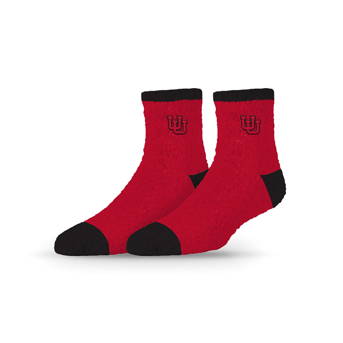University Collegiate Socks Logo Design Adult Fuzzy Quarter Crew Sock