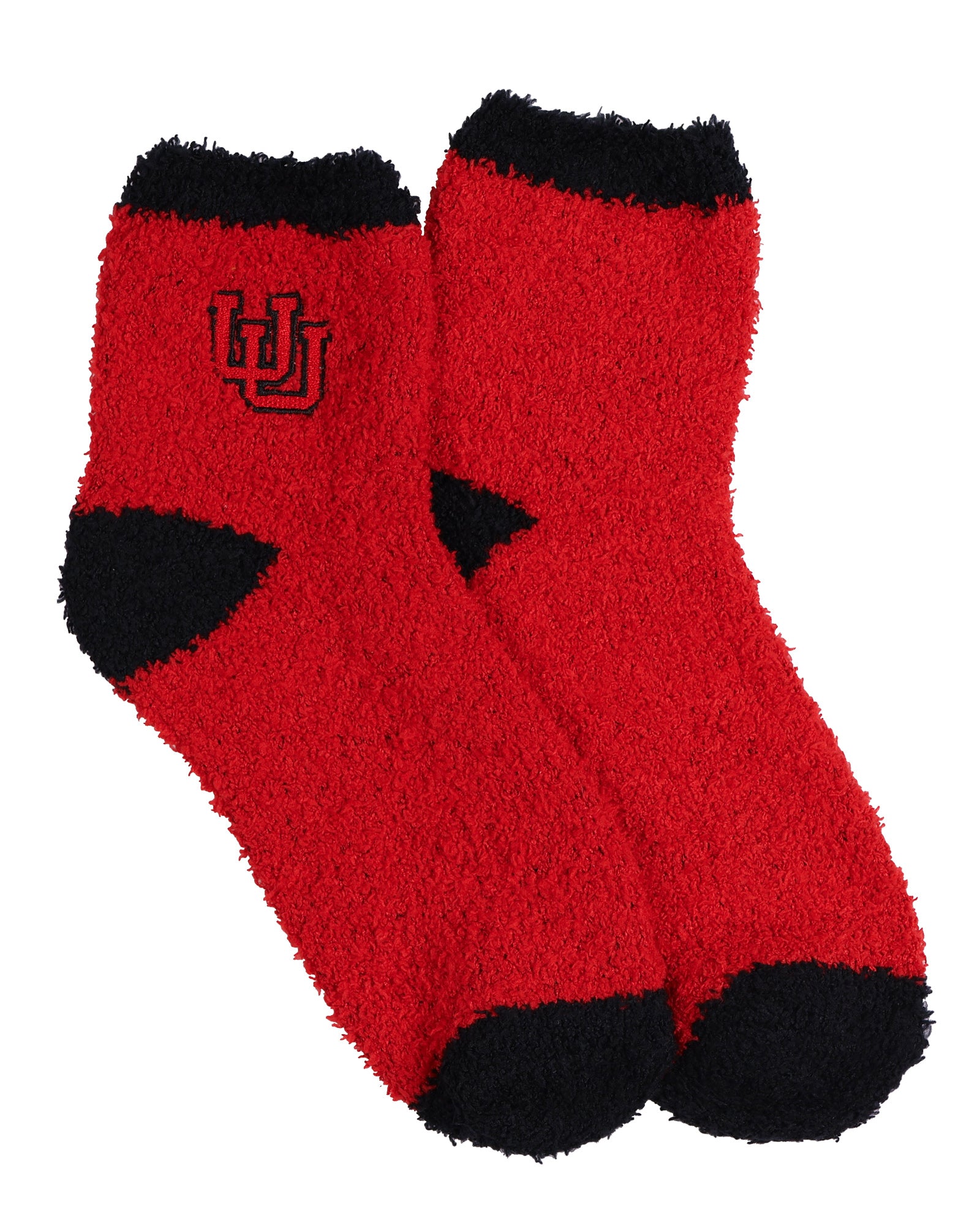 University Collegiate Socks Logo Design Adult Fuzzy Quarter Crew Sock