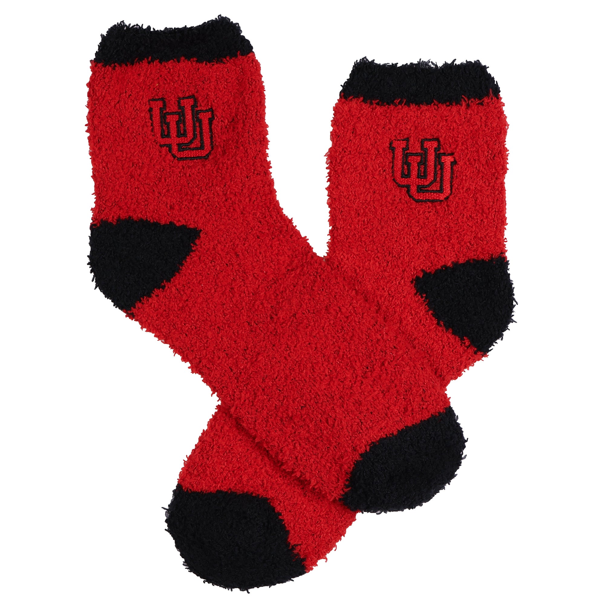 University Collegiate Socks Logo Design Adult Fuzzy Quarter Crew Sock