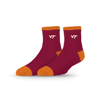 University Collegiate Socks Logo Design Adult Fuzzy Quarter Crew Sock