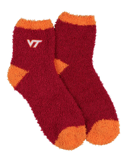 University Collegiate Socks Logo Design Adult Fuzzy Quarter Crew Sock