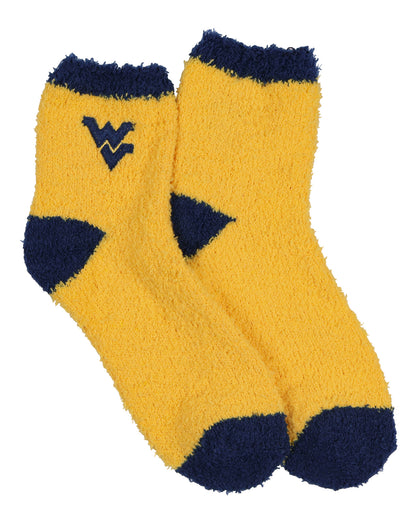 University Collegiate Socks Logo Design Adult Fuzzy Quarter Crew Sock