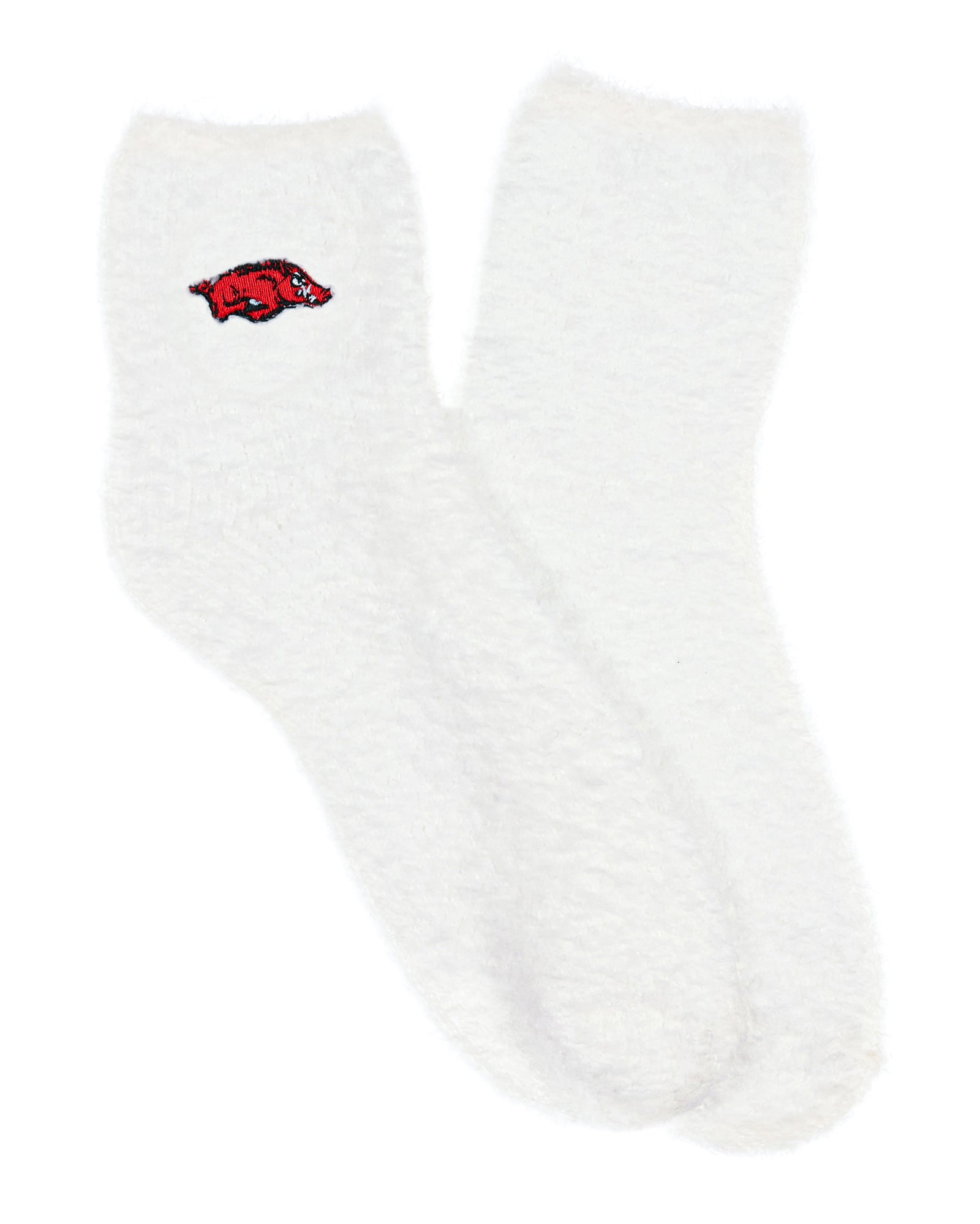 University Collegiate Socks Logo Design Adult Fuzzy Quarter Crew Sock