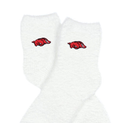 University Collegiate Socks Logo Design Adult Fuzzy Quarter Crew Sock
